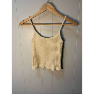 Brandy Melville cream ribbed tank top